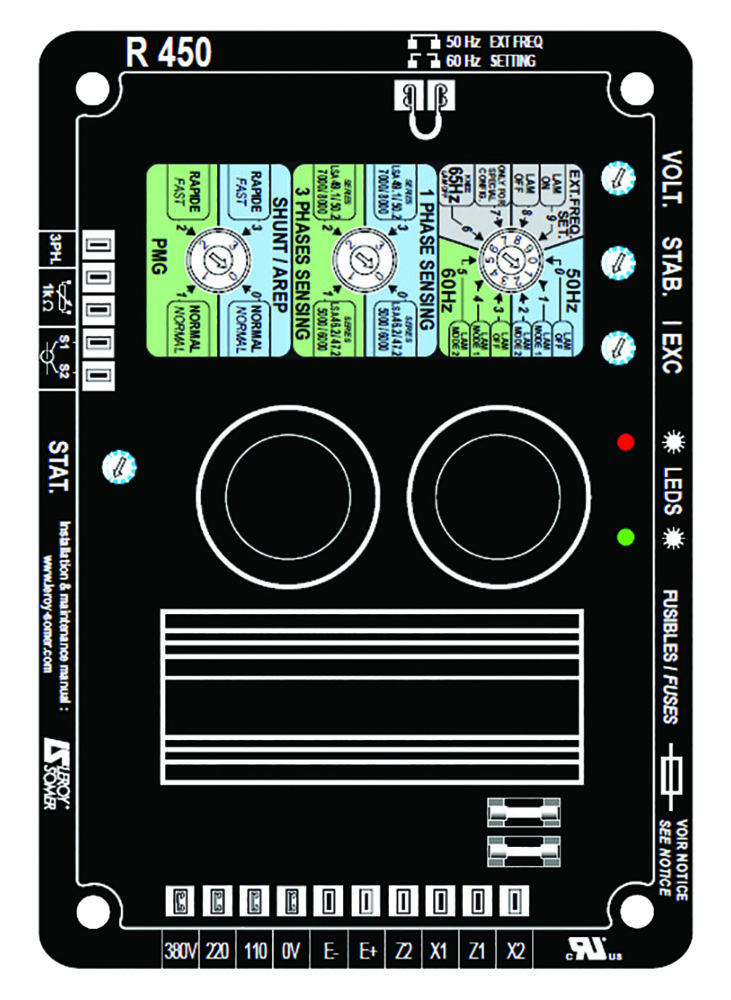 Other view of Leroy Somer - Voltage Regulator (AVR) R450 - Operating temperature: - 40°C to + 65°C - R450 AVR