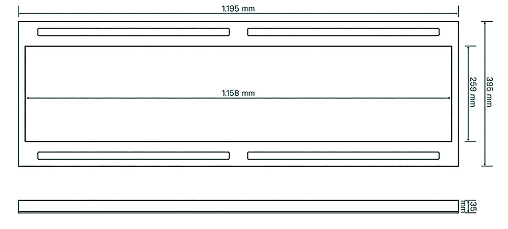 Other view of HANECO LIGHTING Haneco - Vented Frame One Piece - For Galaxy 0312 Panels - 300mmx1200mm - Aluminium - White - RF0412-AF