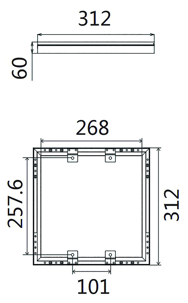 Other view of Haneco - Surface Mount Frame Kit - For 300mmX300mm Panel - SMPF0303