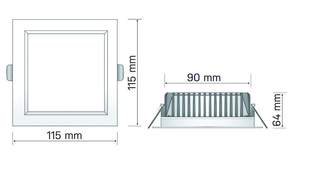 Other view of HANECO LIGHTING Haneco - Aurora - Down Light LED - Fixed Square Dim - 13W 3000K IP54 - 90X90MM - White - AURORASQ115A01 - 2000053