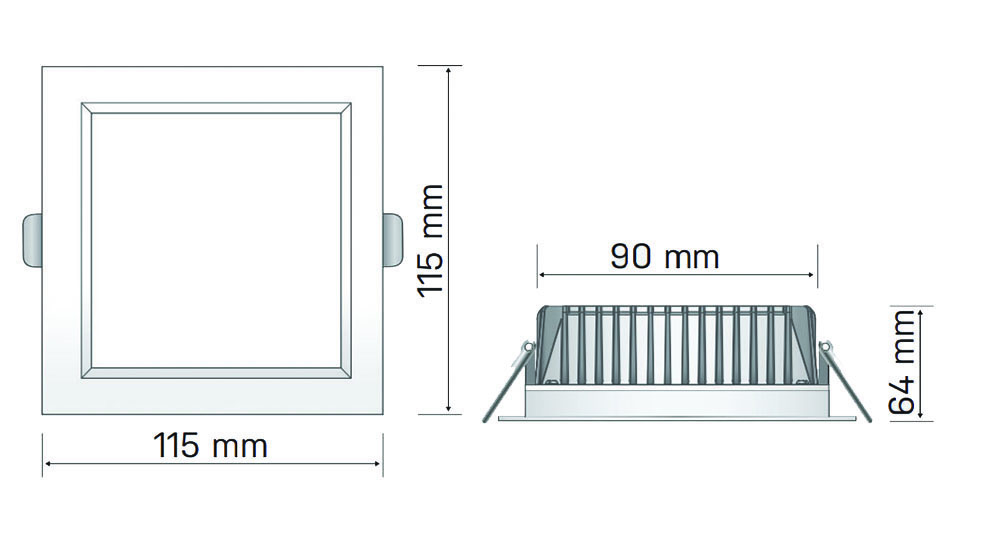 Other view of HANECO LIGHTING Haneco - Aurora - Down Light LED - Fixed Square Dim - 13W 5000K IP54 - 90X90MM - White - AURORASQ115A02 - 2000054