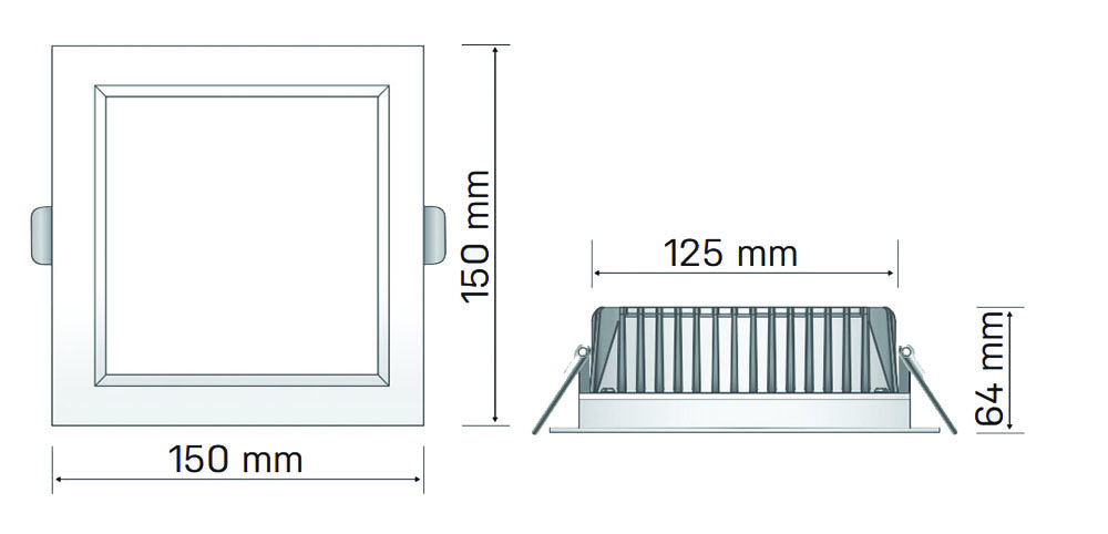 Other view of HANECO LIGHTING Haneco - Aurora - Down Light LED - Fixed Square Dim - 18W 5000K IP54 - 90X90MM - White - AURORASQ150A02 - 2000056