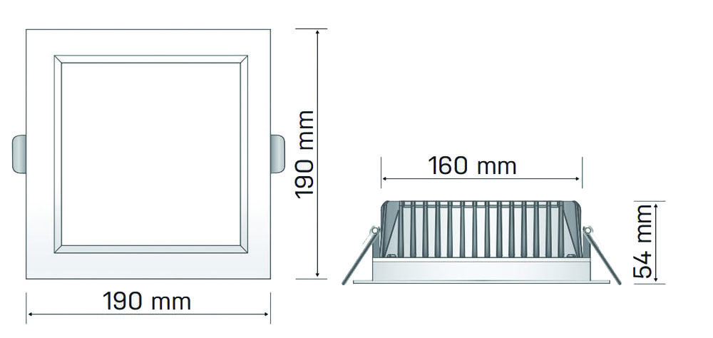 Other view of HANECO LIGHTING Haneco - Aurora - Down Light LED - Fixed Square Frosted - 26W 4000K IP40 - 190X190MM - White - SQ190A4K - 2000058