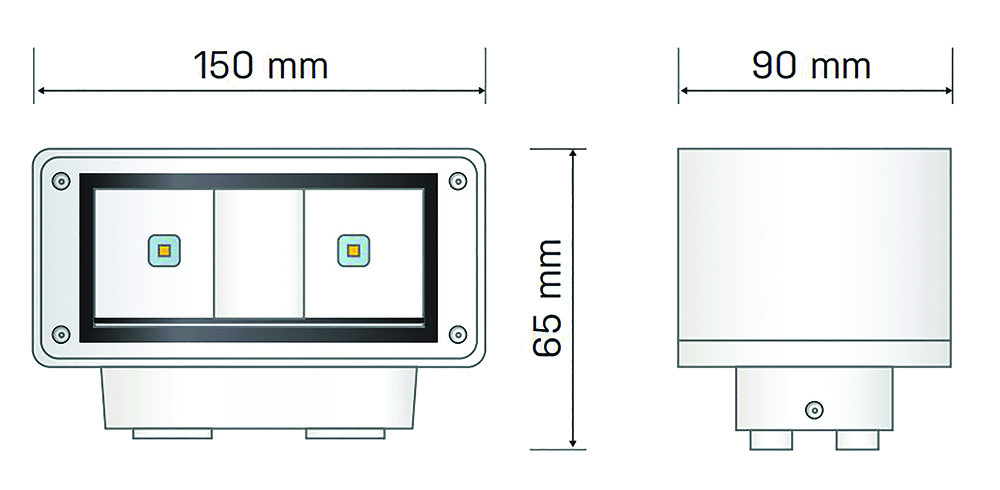 Other view of HANECO LIGHTING Haneco - Wall Washer Led - 12W - IP54 - Indoor/Outdoor - 150mmX90mm - 3000K - White - W12W150-90RE3KW