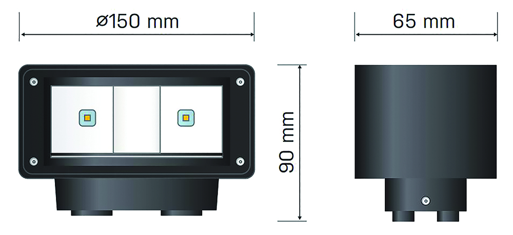 Other view of HANECO LIGHTING Haneco - Wall Washer Led - 12W - IP54 - Indoor/Outdoor - Up/Down - 4000K - Wall Light - Black - W12W150-90RE4KB