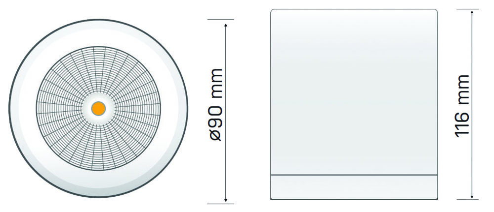 Other view of HANECO LIGHTING Haneco - Meteor - LED Light - Surface Mount Cylinder - 15W 3000K - White - M15W90R3K45DC - 2000329