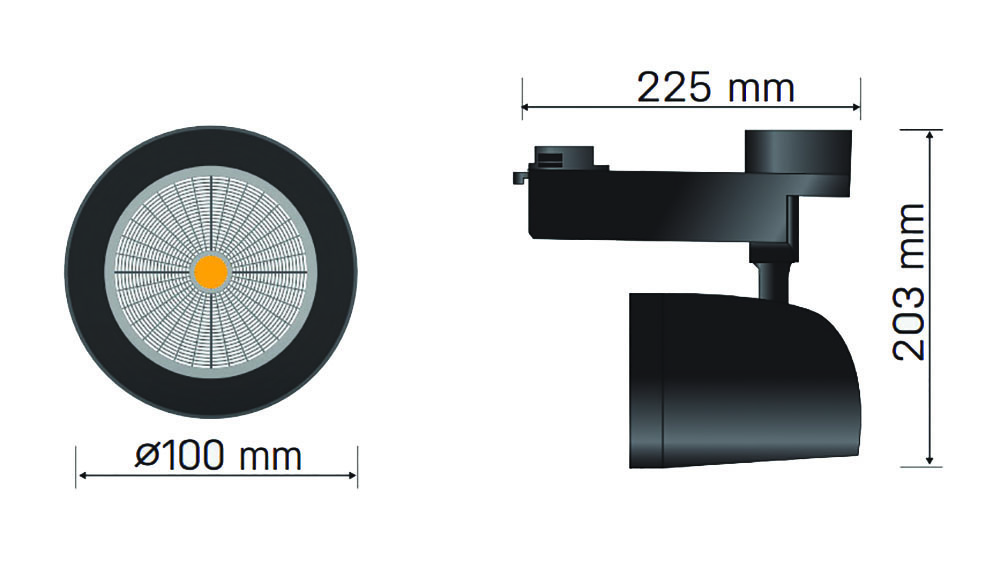 Other view of HANECO LIGHTING Haneco - Foci - LED 25W Track Light - 3000K 36 Degree Beam - Black - Dimmable - FOCI25W-B3KTRK - 2001335