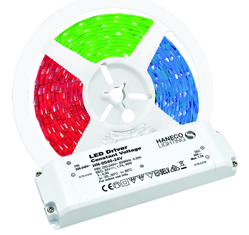 Other view of Haneco - Flexion - RGB LED Strip 40W 5M 30 LEDs IP54 24V Kit with Driver and Remote Controller included - FS40W5MRGB30-IP54 - 2001480
