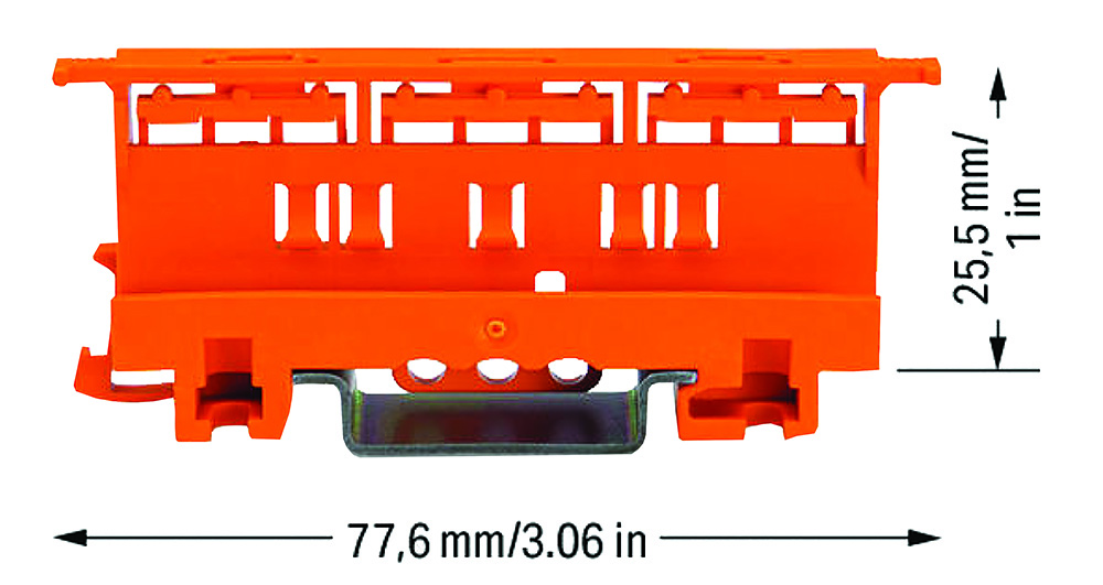 Other view of Wago - Mounting Carrier - 221 Series 4mm² 2 - 3 for DIN-35 Rail or Screw Mounting - Orange - Pack 10 - 221-500
