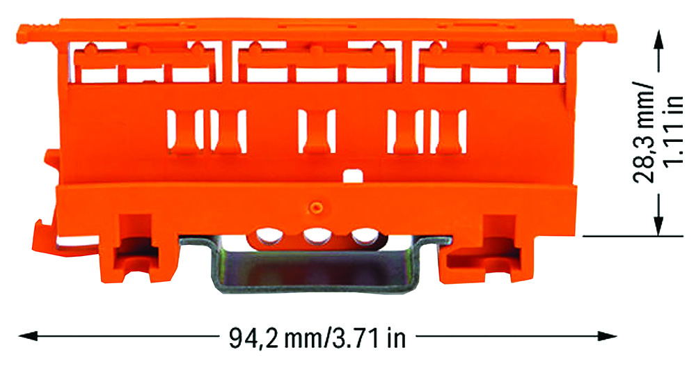 Other view of Wago - Mounting Carrier - 221 Series 6mm² 2 - 3 for DIN-35 Rail or Screw Mounting - Orange - Pack 10 - 221-510