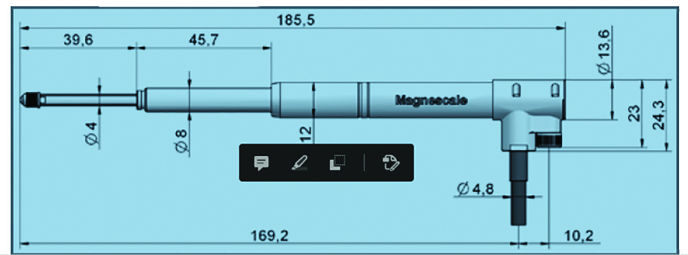 Other view of Magnescale DK830SLR - Digital Gauge - Right Angle - 30 mm Output - A/B - Resoluton 0.1 μm