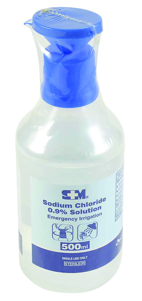 Other view of 260055 S&M - Sodium Chloride - 0.9% - 500Ml - With Eye Bath Attached