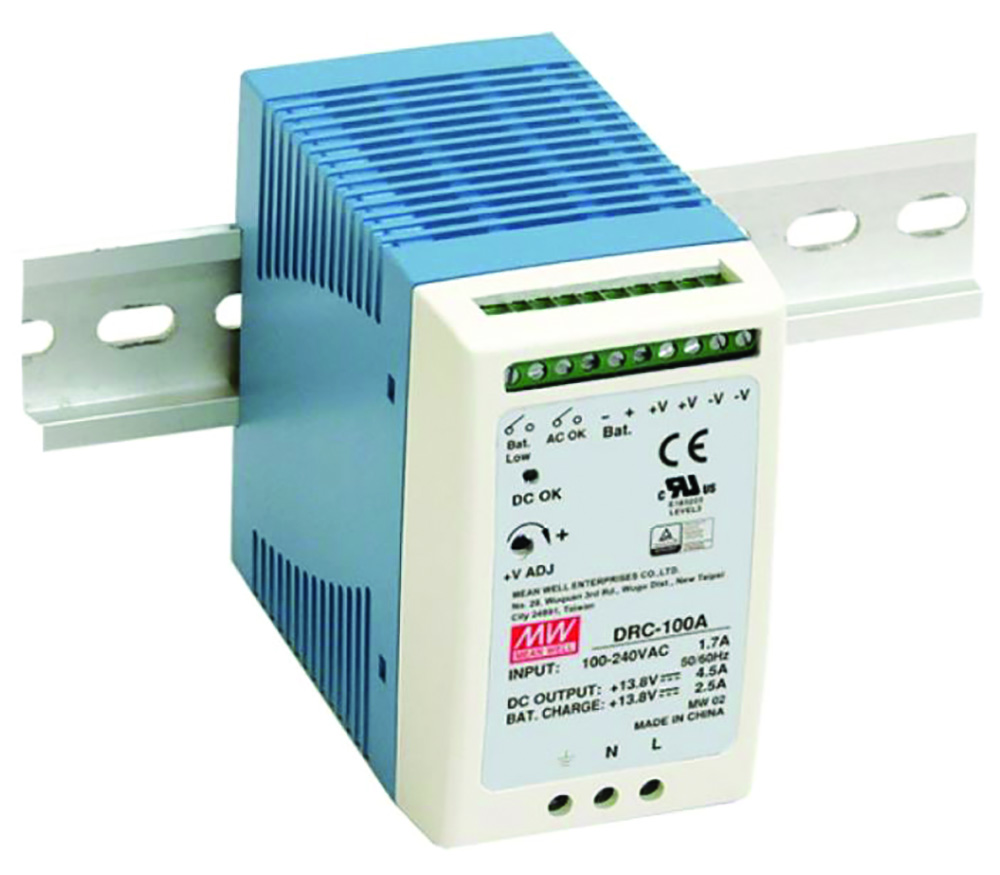 Other view of Mean Well USA DRC-100A Mean Well Ups DIN Rail Power Supply - 96.6W - 13.8V - 4.5A