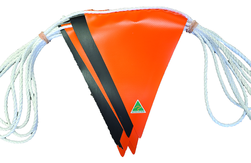 Other view of colorbrite ORBLK30 Bunting Safety Flag - Orange/Black - 30 m