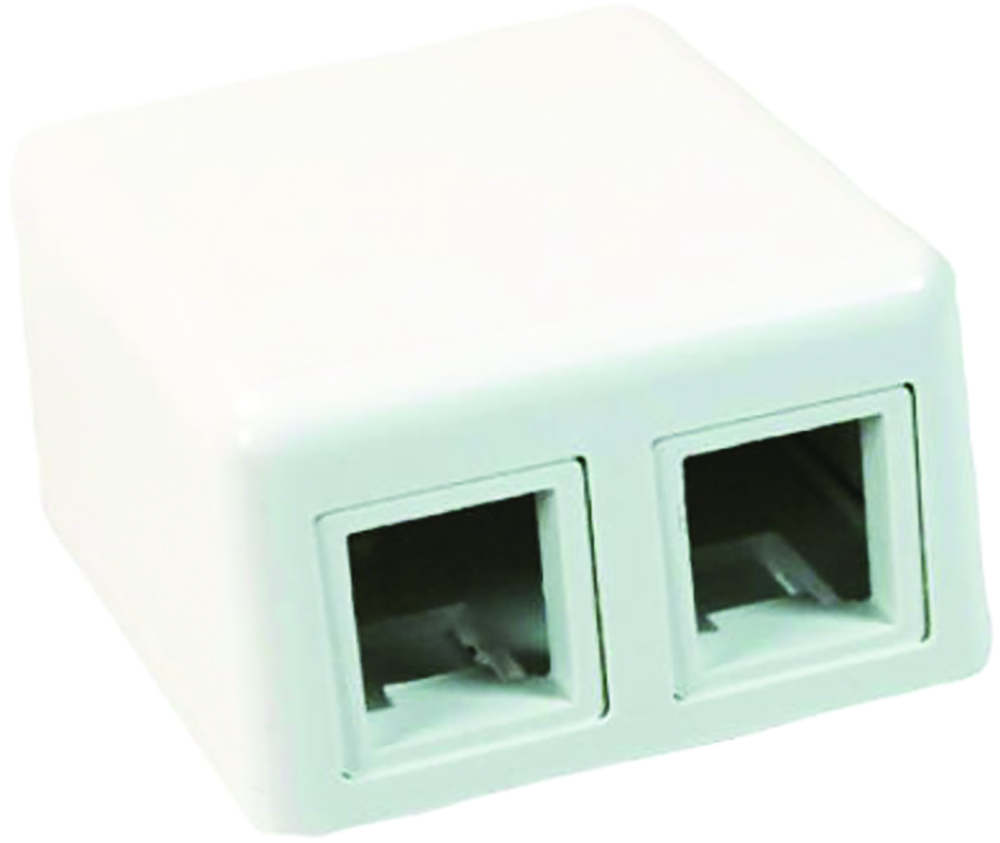 Other view of COMMSCOPE 1-1116698-3 Modular Jack Box - 2 Port - Unloaded - Surface Mount - SL - Alpine White