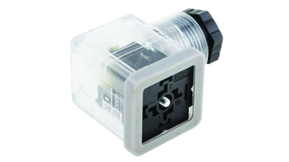 Other view of RS PRO 896-2079 - Solenoid Connector - 2P+E DIN 43650 A - Female - 110 V ac Voltage