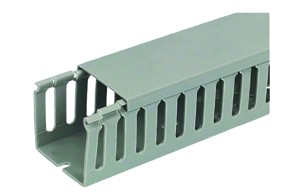 Other view of RS PRO 879-3738 - Grey Slotted Panel Trunking - Open Slot - W40 mm x D80mm - L1m - PVC - Pack of 4