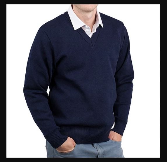 Other view of Men's Pullover – Wool – Navy – 18 – 05034 – Elegant Knitting