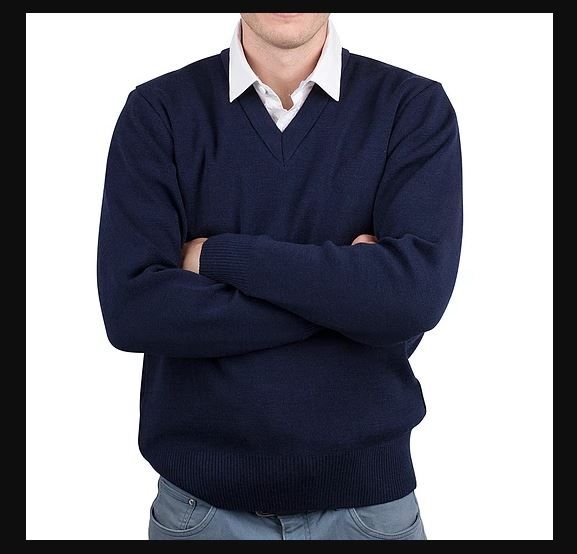 Other view of Men's Pullover – Wool – Navy – 20 – 05034 – Elegant Knitting